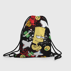 Рюкзак-мешок Барт Симпсон на фоне баксов, цвет: 3D-принт