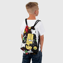 Рюкзак-мешок Барт Симпсон на фоне баксов, цвет: 3D-принт — фото 2