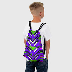 Рюкзак-мешок Техно броня фиолетово-зелёная, цвет: 3D-принт — фото 2