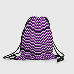 Рюкзак-мешок Фиолетовые и белые ломаные линии, цвет: 3D-принт