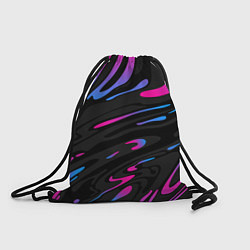 Рюкзак-мешок Неоновые разводы - фиолетовый, цвет: 3D-принт