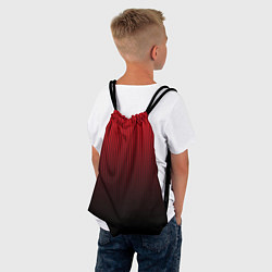 Рюкзак-мешок Красно-чёрный градиент в полоску, цвет: 3D-принт — фото 2