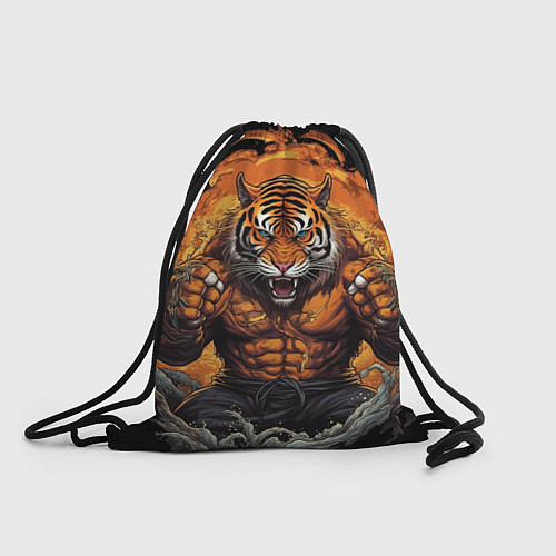 Мешок для обуви Муай - Тай тигр в стойке боевые искусства / 3D-принт – фото 1