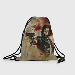 Рюкзак-мешок Джон Уик с пистолетом в стиле гранж, цвет: 3D-принт