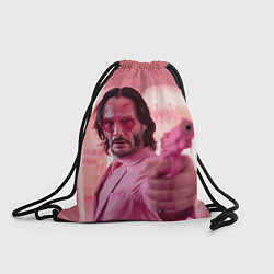Рюкзак-мешок Джон Уик в розовых очках сердечках, цвет: 3D-принт