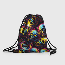 Рюкзак-мешок Разноцветные черепушки с щупальцами, цвет: 3D-принт