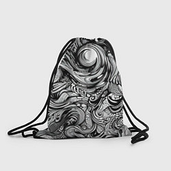 Рюкзак-мешок Черные и белые абстрактные узоры, цвет: 3D-принт