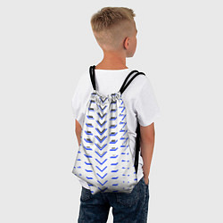 Рюкзак-мешок Чёрные и синие полосы на белом фоне, цвет: 3D-принт — фото 2