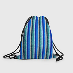 Рюкзак-мешок Сине-бирюзовый полосатый, цвет: 3D-принт