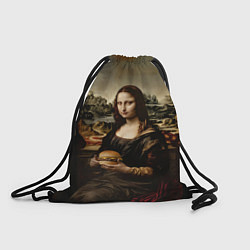 Рюкзак-мешок Мона Лиза и большой гамбургер, цвет: 3D-принт