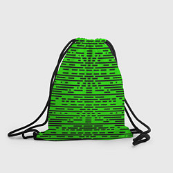 Рюкзак-мешок Чёрные полосы на зелёном фоне, цвет: 3D-принт