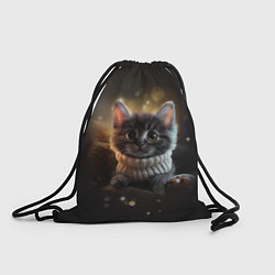 Рюкзак-мешок Котенок в свитере - нейросеть, цвет: 3D-принт