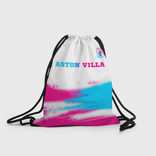 Мешок для обуви Aston Villa neon gradient style посередине / 3D-принт – фото 1