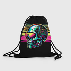 Рюкзак-мешок Cyber skull - ai art fantasy, цвет: 3D-принт