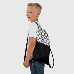 Рюкзак-мешок Чёрно-белый узором, цвет: 3D-принт — фото 2
