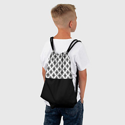Рюкзак-мешок Чёрно-белый узором, цвет: 3D-принт — фото 2