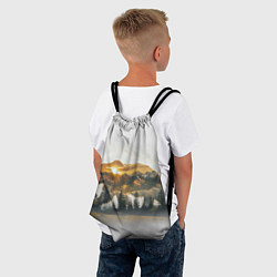 Рюкзак-мешок Медведь и абстрактный лес, цвет: 3D-принт — фото 2