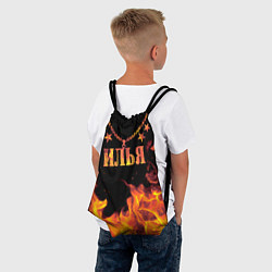 Рюкзак-мешок Илья - имя в огне, цвет: 3D-принт — фото 2
