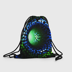Рюкзак-мешок Червоточина - гексагональные чешуйки со свечением, цвет: 3D-принт