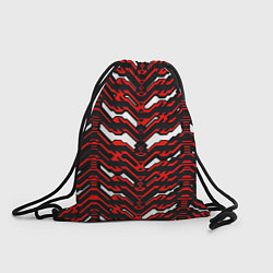 Рюкзак-мешок Агрессивный чёрно-красный паттерн, цвет: 3D-принт