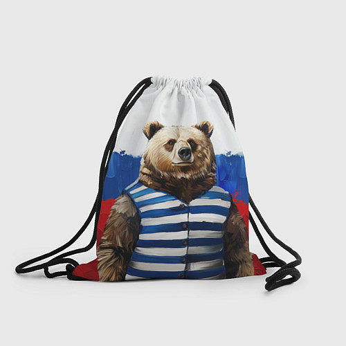 Мешок для обуви Медведь и флаг России / 3D-принт – фото 1
