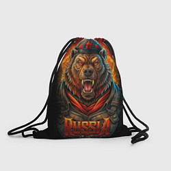 Рюкзак-мешок Мощный красный медведь - Russia, цвет: 3D-принт
