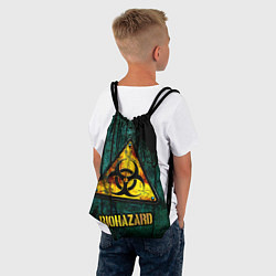 Рюкзак-мешок Biohazard yellow sign, цвет: 3D-принт — фото 2