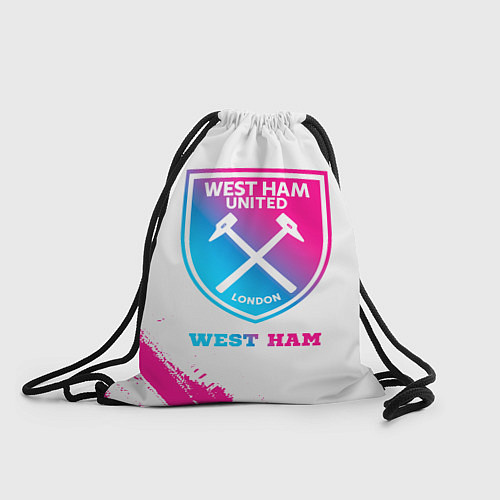 Мешок для обуви West Ham neon gradient style / 3D-принт – фото 1