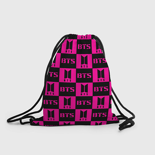 Мешок для обуви BTS pattern pink logo / 3D-принт – фото 1