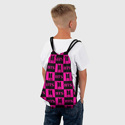 Рюкзак-мешок BTS pattern pink logo, цвет: 3D-принт — фото 2