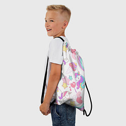 Рюкзак-мешок Единорог мороженое радуга и звездочки, цвет: 3D-принт — фото 2