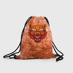 Мешок для обуви Красный гневный волк на фоне абстракции