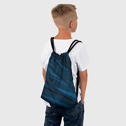 Рюкзак-мешок Полосатый чёрно-синий, цвет: 3D-принт — фото 2
