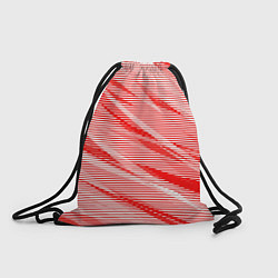 Рюкзак-мешок Полосатый красно-белый, цвет: 3D-принт