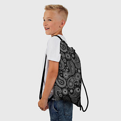 Рюкзак-мешок Пейсли на черном, цвет: 3D-принт — фото 2