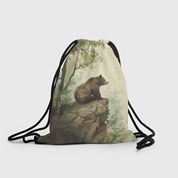 Рюкзак-мешок Мишка на скале, цвет: 3D-принт