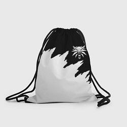 Рюкзак-мешок Ведьмак белое лого краски, цвет: 3D-принт
