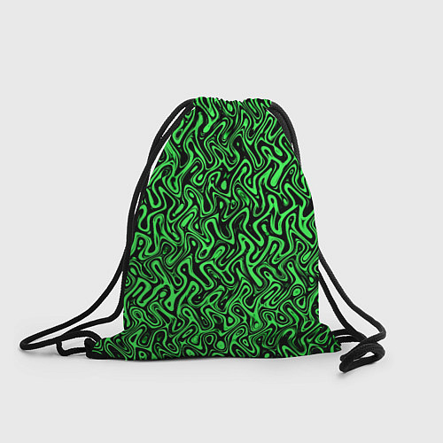 Мешок для обуви Чёрно-зелёный абстрактный узор / 3D-принт – фото 1
