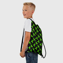 Рюкзак-мешок Half life green logo, цвет: 3D-принт — фото 2