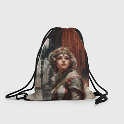 Рюкзак-мешок Девушка на фоне футуристичного города, цвет: 3D-принт