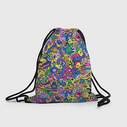 Рюкзак-мешок Рожицы разноцветные, цвет: 3D-принт