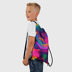 Рюкзак-мешок Неоновые формы, цвет: 3D-принт — фото 2