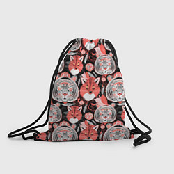 Рюкзак-мешок Узор тигр с лисой, цвет: 3D-принт