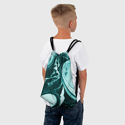 Рюкзак-мешок Бирюзовый мрамор, цвет: 3D-принт — фото 2