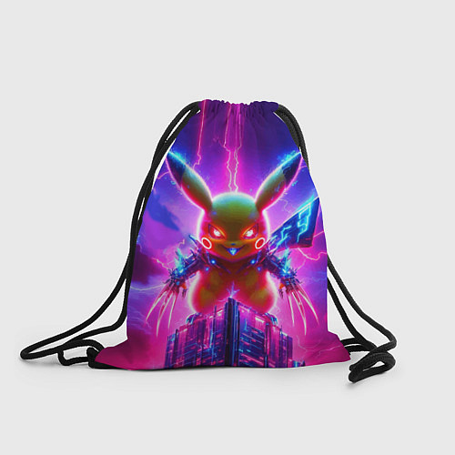 Мешок для обуви Neon horror - cyber Pikachu / 3D-принт – фото 1