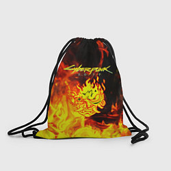 Рюкзак-мешок Samurai fire cyberpunk, цвет: 3D-принт