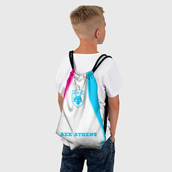 Рюкзак-мешок AEK Athens neon gradient style по-центру, цвет: 3D-принт — фото 2