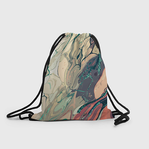 Мешок для обуви Зелёно-розовый стилизованный абстракция / 3D-принт – фото 1