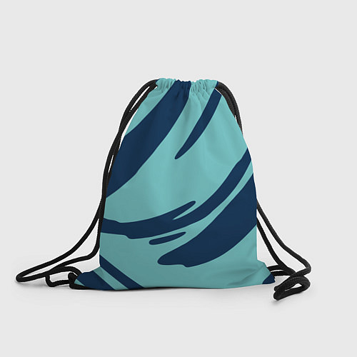 Мешок для обуви Тёмно-синий и бирюзовый абстракция / 3D-принт – фото 1