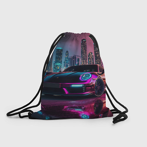 Мешок для обуви Porshe night city / 3D-принт – фото 1